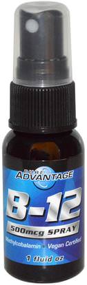 Pure Advantage, B-12 Spray, 500 mcg, 1 fl oz ,الفيتامينات، فيتامين b12، فيتامين b12 - ميثيلكوبالامين