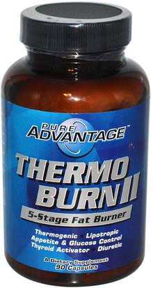Pure Advantage, Thermo Burn II, 5-Stage Fat Burner, 90 Capsules ,وفقدان الوزن، والنظام الغذائي، وحرق الدهون، ديا