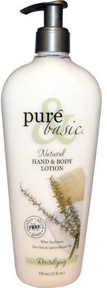 Pure & Basic, Natural Hand & Body Lotion, Revitalizing, 12 fl oz (350 ml) ,حمام، الجمال، غسول الجسم