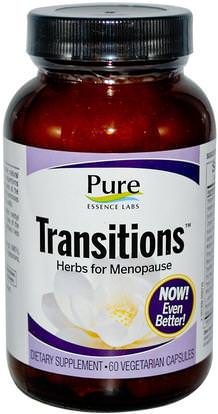 Pure Essence, Transitions, Herbs for Menopause, 60 Veggie Caps ,والصحة، والنساء، وانقطاع الطمث