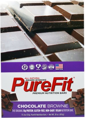 Pure Fit Bars, Premium Nutrition Bars, Chocolate Brownie, 15 Bars, 2 oz (57 g) Each ,والرياضة، والبروتين أشرطة
