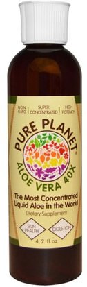 Pure Planet, Aloe Vera 40x, 4.2 fl oz ,المكملات الغذائية، الألوة فيرا، سائل الألوة فيرا