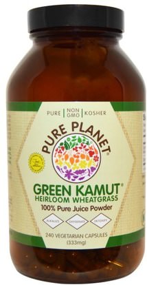 Pure Planet, Green Kamut, Heirloom Wheatgrass, 240 Veggie Caps ,المكملات الغذائية، سوبرفوودس، كاموت