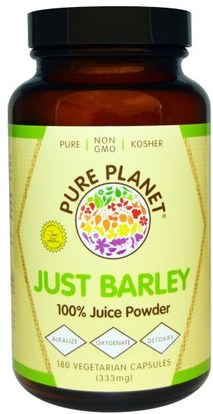 Pure Planet, Just Barley, 333 mg, 180 Veggie Caps ,المكملات الغذائية، سوبرفوودس، العشب الشعير