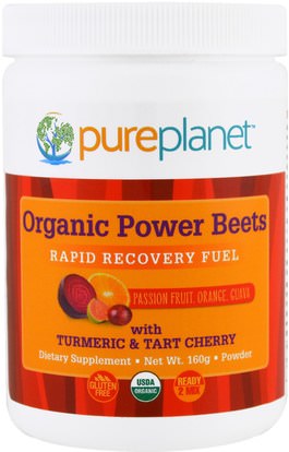 Pure Planet, Organic Power Beets, Rapid Recovery Fuel, Passion Fruit, Orange, Guava, 160 g ,والمكملات الغذائية، ومضادات الأكسدة