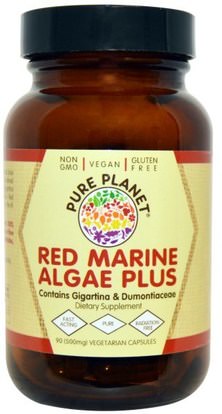 Pure Planet, Red Marine Algae Plus, 500 mg, 90 Veggie Caps ,المكملات الغذائية، الأحمر الطحالب البحرية المعدنية