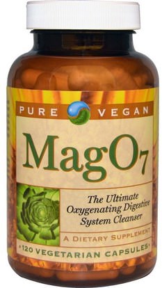 Pure Vegan, Mag 07, The Ultimate Oxygenating Digestive System Cleanser, 120 Veggie Caps ,الصحة، السموم، تطهير القولون