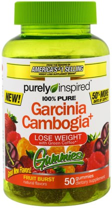 Purely Inspired, Garcinia Cambogia Gummies, Fruit Burst, 50 Gummies ,فقدان الوزن، والنظام الغذائي، غاركينيا كامبوجيا