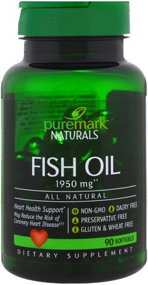 PureMark Naturals, Fish Oil, 1950 mg, 90 Softgels ,المكملات الغذائية، ايفا اوميجا 3 6 9 (إيبا دا)