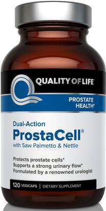 Quality of Life Labs, Dual-Action ProstaCell with Saw Palmetto & Nettle, 120 Veggie Caps ,الصحة، الرجال، بيجيوم