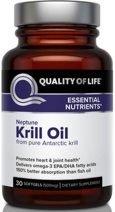 Quality of Life Labs, Neptune Krill Oil, 30 Softgels ,المكملات الغذائية، إيفا أوميجا 3 6 9 (إيبا دا)، زيت الكريل، زيت الكريل نبتون