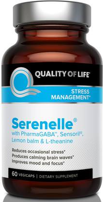 Quality of Life Labs, Serenelle, Stress Management, 60 Vegicaps ,المكملات الغذائية، ديا، والصحة، ومكافحة الإجهاد