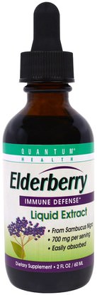 Quantum Health, Elderberry Liquid Extract, 2 fl oz (60 ml) ,الصحة، الإنفلونزا الباردة والفيروسية، إلديربيري (سامبوكوس)