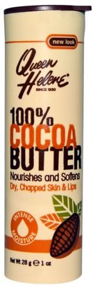 Queen Helene, 100% Cocoa Butter, Stick, 1 oz (28 g) ,حمام، الجمال، غسول الجسم، إلتحم، زبدة الكاكاو