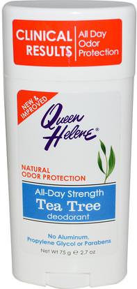 Queen Helene, All-Day Strength Deodorant, Tea Tree, 2.7 oz (75 g) ,حمام، الجمال، مزيل العرق