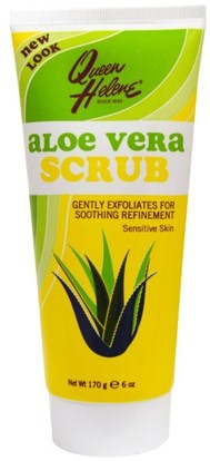 Queen Helene, Scrub, Sensitive Skin, Aloe Vera, 6 oz (170 g) ,الجمال، العناية بالوجه، منظفات الوجه