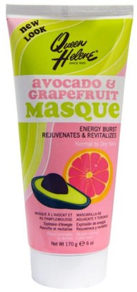 Queen Helene, Avocado & Grapefruit Masque, Energy Burst, Normal to Dry Skin, 6 oz (170 g) ,الجمال، أقنعة الوجه، أقنعة الطين