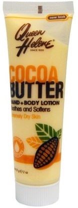 Queen Helene, Hand + Body Lotion, Cocoa Butter, 2 oz (57 g) ,حمام، الجمال، غسول الجسم، إلتحم، زبدة الكاكاو
