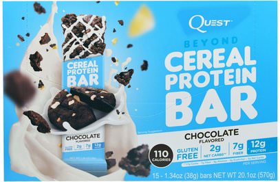 Quest Nutrition, Beyond Cereal Protein Bar, Chocolate, 15 Bars, 1.34 oz (38 g) Each ,المكملات الغذائية، قضبان البروتين