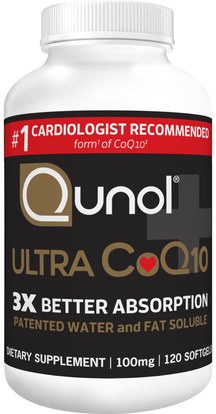 Qunol, Ultra CoQ10, 100 mg, 120 Softgels ,المكملات الغذائية، أنزيم q10، coq10