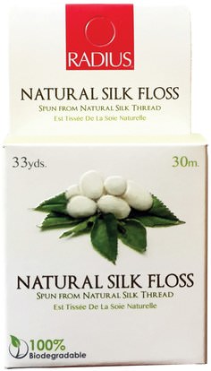RADIUS, Natural Silk Floss, 33 yds (30 m) ,حمام، الجمال، العناية بالأسنان عن طريق الفم، الخيط نصف قطرها، خيط الأسنان