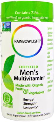 Rainbow Light, Certified Mens Multivitamin, 120 Veggie Caps ,الفيتامينات، الرجال الفيتامينات