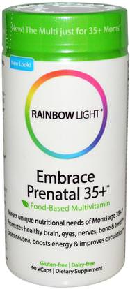 Rainbow Light, Embrace Prenatal 35+, Food Based Multivitamin, 90 VCaps ,الفيتامينات، الفيتامينات قبل الولادة، النساء