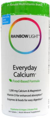 Rainbow Light, Everyday Calcium, Food-Based Formula, 240 Tablets ,والمكملات الغذائية، والمعادن، والكالسيوم والمغنيسيوم