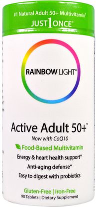 Rainbow Light, Just Once, Active Adult 50+, Food-Based Multivitamin, 90 Tablets ,الفيتامينات، الرجال الفيتامينات، النساء الفيتامينات المتعددة
