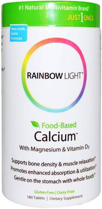 Rainbow Light, Just Once, Food-Based Calcium, 180 Tablets ,والمكملات الغذائية، والمعادن، والكالسيوم والمغنيسيوم