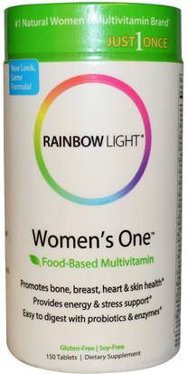 Rainbow Light, Just Once, Womens One, Food-Based Multivitamin, 150 Tablets ,الفيتامينات، النساء الفيتامينات المتعددة، النساء