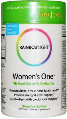 Rainbow Light, Just Once, Womens One, Food-Based Multivitamin, 30 Tablets ,الفيتامينات، النساء الفيتامينات المتعددة، النساء