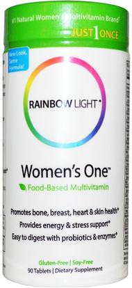 Rainbow Light, Just Once, Womens One, Food-Based Multivitamin, 90 Tablets ,الفيتامينات، النساء الفيتامينات