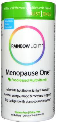 Rainbow Light, Menopause One, Food-Based Multivitamin, 90 Tablets ,والصحة، والنساء، وانقطاع الطمث