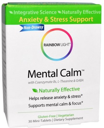Rainbow Light, Mental Calm, 30 Mini-Tablets ,والصحة، ومكافحة الإجهاد، والقلق