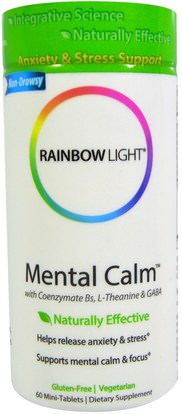 Rainbow Light, Mental Calm, 60 Mini-Tablets ,والصحة، ومكافحة الإجهاد