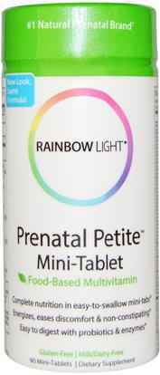 Rainbow Light, Prenatal Petite, Food-Based Multivitamin, 90 Mini-Tablets ,الفيتامينات، الفيتامينات قبل الولادة