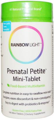 Rainbow Light, Prenatal Petite, Food-Based Multivitamin, 180 Mini-Tablets ,الفيتامينات، الفيتامينات قبل الولادة