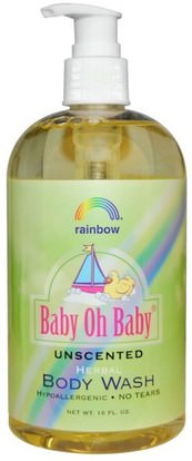 Rainbow Research, Baby Oh Baby, Herbal Body Wash, Unscented, 16 fl oz ,حمام، الجمال، هلام الاستحمام