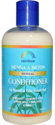 Rainbow Research, Henna & Biotin Herbal Conditioner, 8 fl oz (240 ml) ,حمام، الجمال، مكيفات، الشعر، فروة الرأس، الشامبو، مكيف