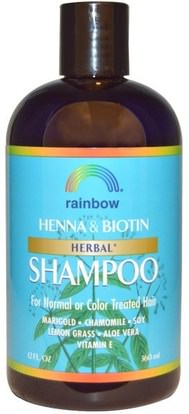 Rainbow Research, Henna & Biotin Herbal Shampoo, 12 fl oz (360 ml) ,حمام، الجمال، الشامبو، الشعر، فروة الرأس، مكيف