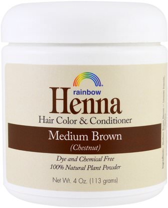 Rainbow Research, Henna, Hair Color and Conditioner, Medium Brown (Chestnut), 4 oz (113 g) ,حمام، الجمال، الشعر، فروة الرأس، لون الشعر، العناية بالشعر