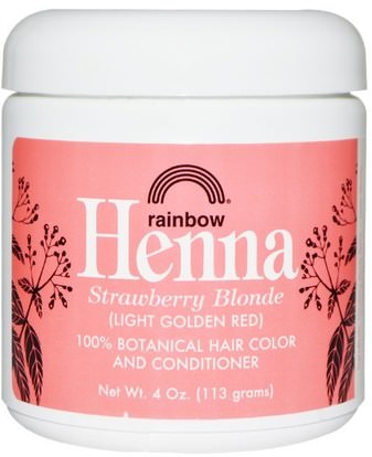 Rainbow Research, Henna, Hair Color and Conditioner, Strawberry Blonde (Light Golden Red), 4 oz (113 g) ,حمام، الجمال، الشعر، فروة الرأس، لون الشعر، العناية بالشعر