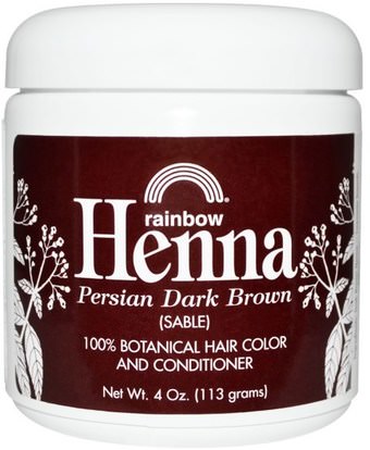 Rainbow Research, Henna, Hair Color & Conditioner, Dark Brown (Sable), 4 oz (113 g) ,حمام، الجمال، الشعر، فروة الرأس، لون الشعر، العناية بالشعر