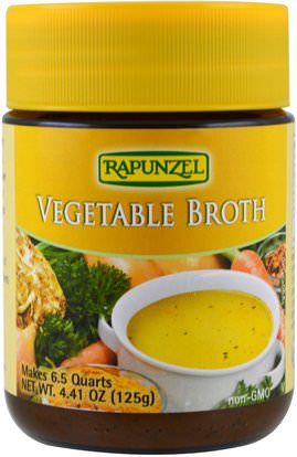 Rapunzel, Vegetable Broth, 4.41 oz (125 g) ,الطعام، حساء الباستا الأرز والحبوب والمعكرونة والحساء