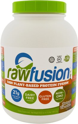Raw Fusion, Raw Plant-Based Protein Fusion, Natural Chocolate, 6.56 oz (1861.8 g) ,والمكملات الغذائية، والبروتين