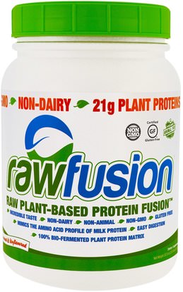 Raw Fusion, Raw Plant-Based Protein Fusion, Natural & Unflavored, 32.5 oz (921.9 g) ,والمكملات الغذائية، والبروتين