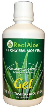 Real Aloe Inc., Aloe Vera Gel, 32 fl oz (960 ml) ,المكملات الغذائية، الألوة فيرا، سائل الألوة فيرا