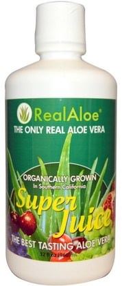 Real Aloe Inc., Aloe Vera Super Juice, 32 fl oz (960 ml) ,المكملات الغذائية، الألوة فيرا، سائل الألوة فيرا