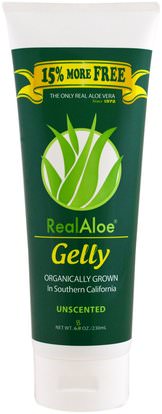 Real Aloe Inc., Gelly, Unscented, 8 oz (230 ml) ,حمام، الجمال، الألوة فيرا كريم محلول هلام